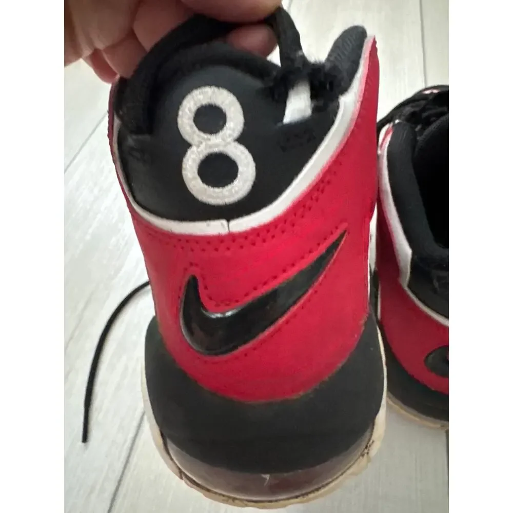 Nike Air More Uptempo (GS) Boy's Size 6.5 Y Sneakers Black Red